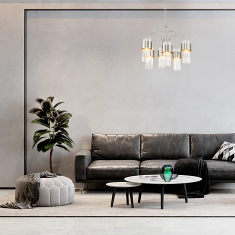 Подвесная люстра Garda 656/6PL E14*40W Satin nickel