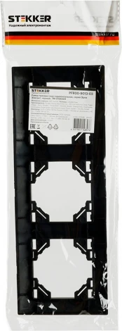 Рамка на 3 поста (черный) Stekker Эрна Элегант 49663