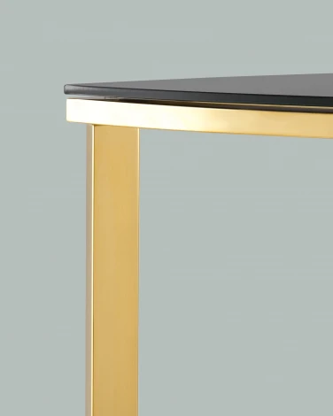Консоль Stool Group полукруглая АЛЬБА 115*30 золото стекло черное УТ000004643