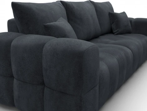 Диван прямой Лига-110 НПБ (ДВП,ДСП,ЛДСП,Брус,Фанера,Велюр/Темно-серый) Лига Диванов 136513