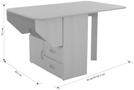 Стол-тумба раскладной Mebelson (ЛДСП/Дуб сонома) арт.KM-0003.1544