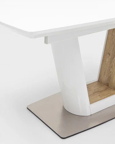 Стол обеденный Stool Group Атланта раскладной 160-200*90 глянцевый белый УТ000002660