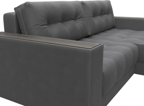 Диван угловой с декором Лига-049 НПБ Лига Диванов (Замша) арт.128479