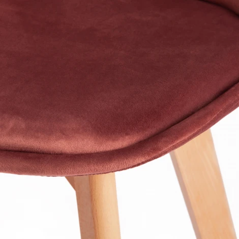 Стул TULIP SOFT (mod. 74) желтый (HLR 41)/натуральный (вельвет/дерево)