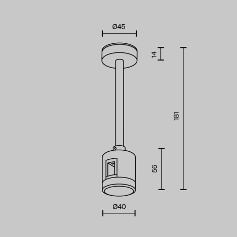Крепление потолочное Short 138мм с прямым коннектором питания Maytoni Accessories for tracks Flarity TRA156C-IPCL1-BS (24V)