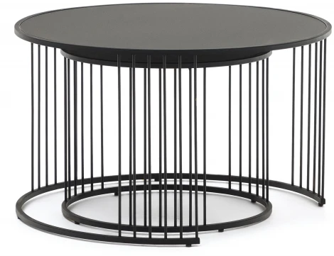 Журнальный стол La Forma (ex Julia Grup) Hadar (Матовый,Черный/ Стекло)