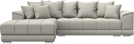 Диван угловой НордСтар левый угол (Бежевый/Рогожка) Лига Диванов арт.122927L