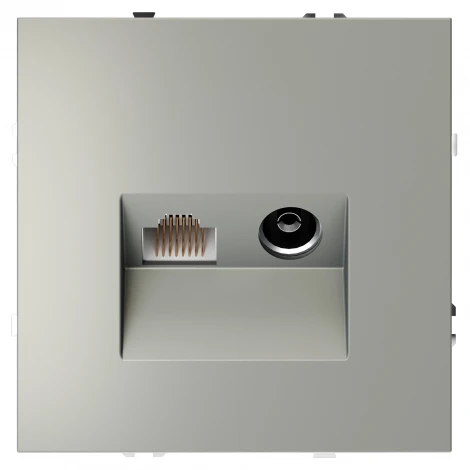 Розетка телевизионная встраиваемая TV+RJ45 Voltum S70 VLS060705 (сталь)