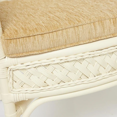 Комплект террасный ANDREA (стол кофейный со стеклом + 2 кресла + подушки) TCH White (белый) (ротанг)