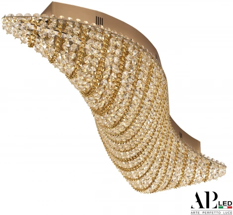 Потолочная люстра светодиодная APL LED Sicilia SH507.2.80.M.Gd.3000 (220V, хрусталь)
