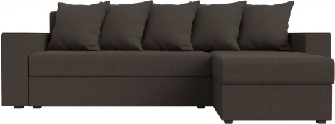 Диван угловой Дубай Лайт правый угол (Коричневый/Рогожка) Лига Диванов арт.121639