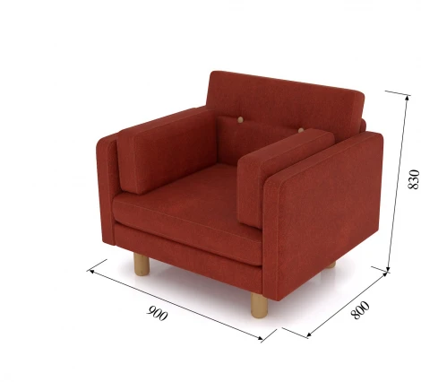 Кресло Arsko Ингвар терракотовый велюр