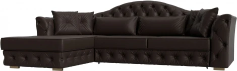 Диван угловой Артис левый угол (Коричневый/Экокожа) Лига Диванов арт.121635L