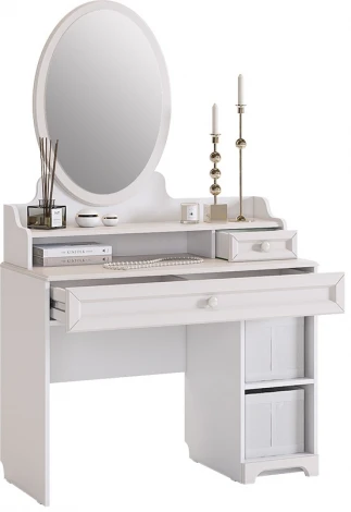 Белла Трюмо Mebelson (ЛДСП,МДФ,ПВХ,Зеркало/Белый) арт.SMB-13.1651