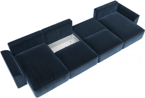 Диван п-образный Лига-048 НПБ лонг Лига Диванов (Велюр) арт.128356