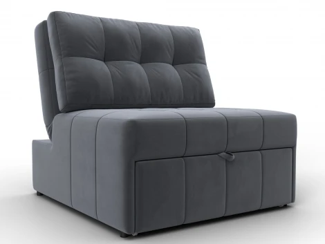 Кресло-кровать Лига-107 (80) (ЛДСП,Брус,Фанера,Велюр/Серый) Лига Диванов 134898