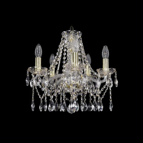 Подвесная люстра Bohemia 1413 1413/5/141/G (220V, хрусталь, на цепи, подсвечник, свеча)