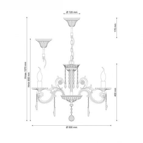 Подвесная люстра NAPOLI 148.5 white antique
