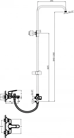 Душевая стойка 1 Orange Classic M71-933cr