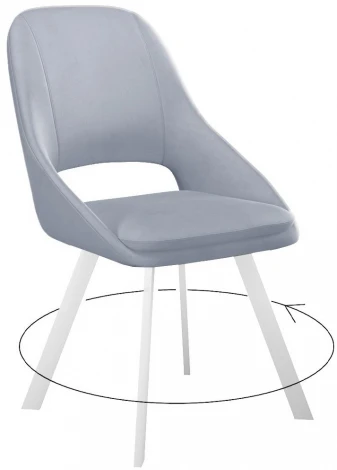 Стул DikLine 247 поворотный, Z46 перламутр, ножки белые