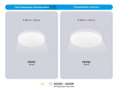 Потолочный светильник круглый светодиодный с пультом (Ночной режим, С таймером) Ambrella Orbital FZ1751