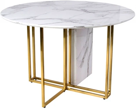 Стол обеденный IST-CASA Веспер F-1171-1, 120х120х76 см, белый мрамор