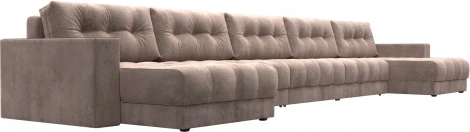 Диван П-образный с декором Лига-049 НПБ Мегалонг Лига Диванов (Велюр) арт.128540