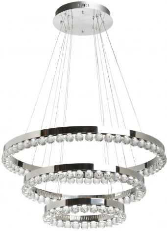 Подвесной светильник ярусный каскадный Глобула 690010603 DeMarkt (LED, 220V, пульт управления, на тросе, кольцо)