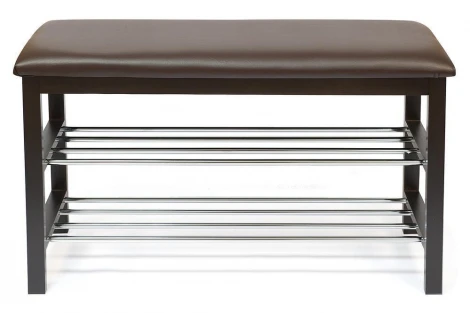 Обувница SR-0628 коричневый (дерево/металл/экокожа)