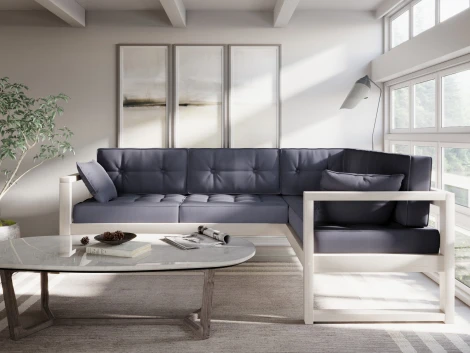 Диван Arsko Астер У беленый дуб серый велюр