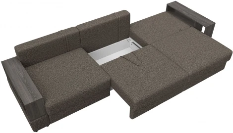 Диван прямой с 2 полками Лига-055 НПБ Лонг Лига Диванов (Велюр) арт.129087