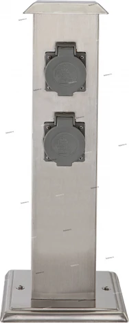 Столб со штепсельной розеткой Globo Pietra, 4 гнезда, никель с серым