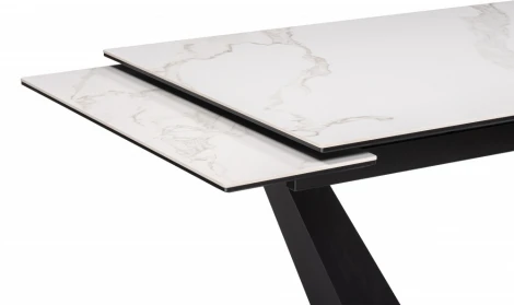 Керамический стол Кели 140 (Кели 140(200)х80х76 белый / черныйй) Woodville арт.588010