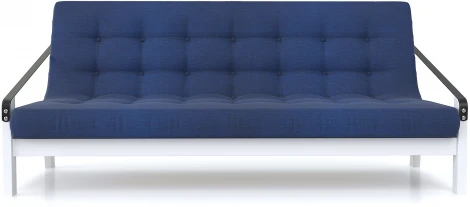 Диван Arsko Локи белая эмаль синяя рогожка