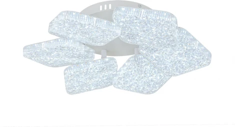 Потолочная люстра светодиодная Escada Agata 10264/6LED 88Вт, изменение цветовой температуры с помощью выключателя, металл/акрил, белый (220V, пульт управления, круглые)