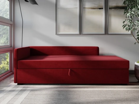 Диван-кровать Arsko Велес Угол левый велюр красный