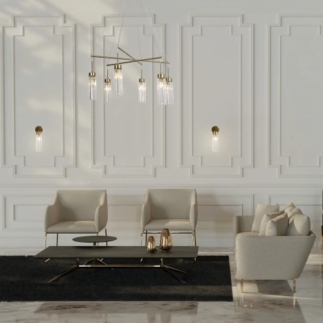 Бра хрустальное Eurosvet Gilian 60163/1 латунь (220V)