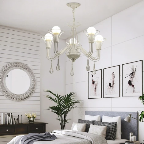 Подвесная люстра Cast 5 White ImperiumLoft Cast01 (101410-26) (220V, на цепи, свеча)