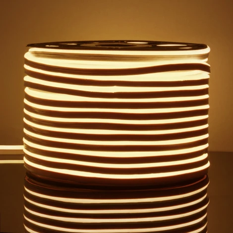 Светодиодная лента Elektrostandard LS 001 220V 9,6 IP67 Гибкий неон 9,6W 120Led 2835 односторонний теплый белый, 50 м