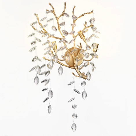 Бра Odeon Light Delica 4969/3W HALL античн.бронза/алюмин./хрусталь G9 3*40W (220V, лепестки, ветки)