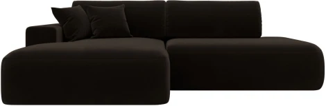 Диван угловой Лига-036 НПБ Модерн левый угол (Коричневый/Микровельвет) Лига Диванов арт.121400L