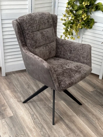 Стул M-City GARLAND 360 град. поворот. HAGA-16 Серый, ткань/ GINO-457 Серый, ткань/ Черный