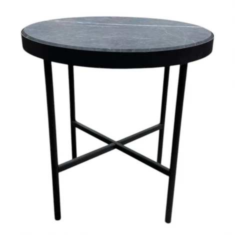 Стол журнальный МеталлАрт М011 МАЛЫЙ черный мрамор/черный Mebelik 009491