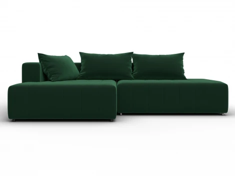 Диван угловой Лига-103 НПБ угол левый (ДСП,Брус,Фанера,Велюр/Зеленый) Лига Диванов 134816L