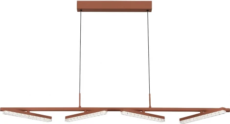 Подвесной светильник ST Luce SL1018 SL1018.603.04 терракотовый/прозрачный LED 4*32W 4000K (220V, на проводе)