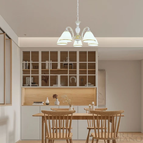 Подвесная люстра Arte Milano AM340837 340837/5 WT+G (220V, на цепи)