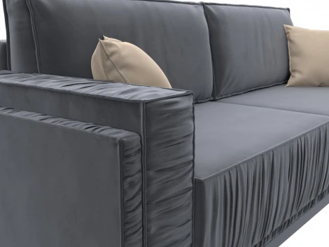 Диван прямой Лига-044 (Серый,Бежевый/Велюр) Лига Диванов арт.122254