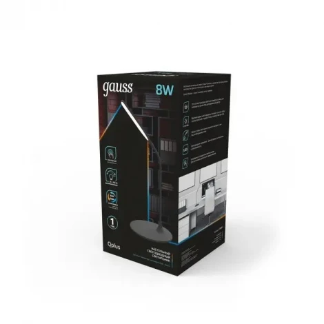 Офисная настольная лампа Gauss Qplus GT5022 (регулировка яркости, LED, 220V, диммер, сенсорный выключатель)