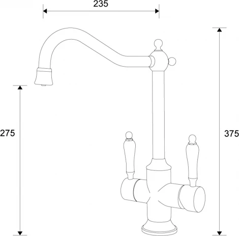 Смеситель Zorg Sanitary ZR 344 YF BR для кухонной мойки
