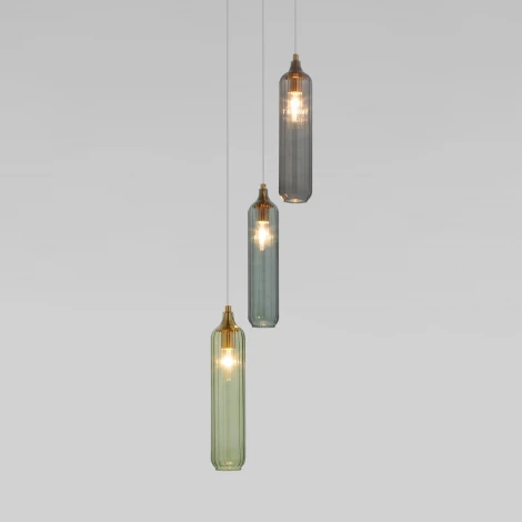 Светильник подвесной Eurosvet Siesta 50252/3 латунь (220V, управление смартфоном, голосовое управление, умный дом - Minimir Home, Алиса, Маруся, Салют, на тросе)